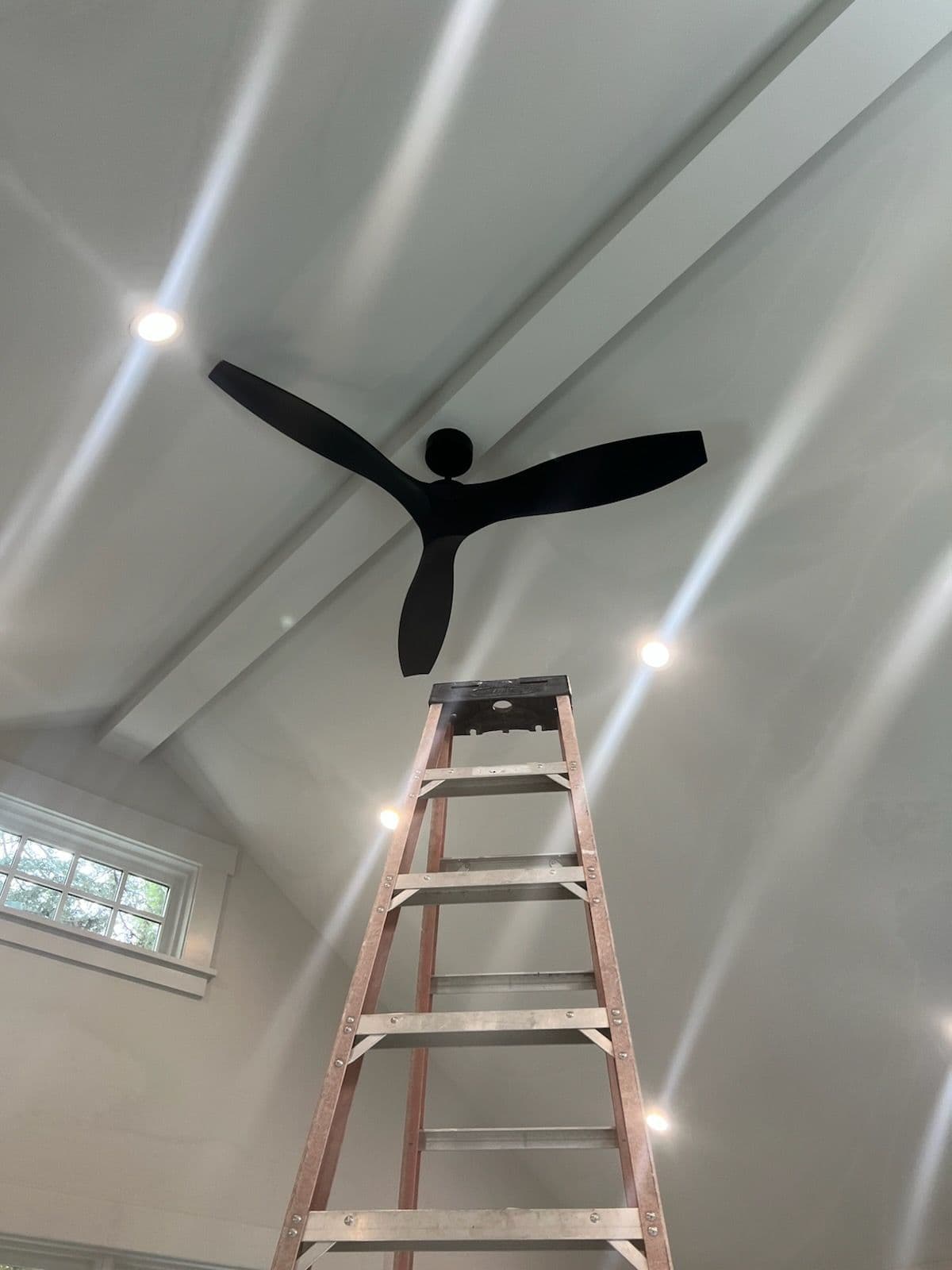 Modern Ceiling Fan and Recessed Lighting Installation image